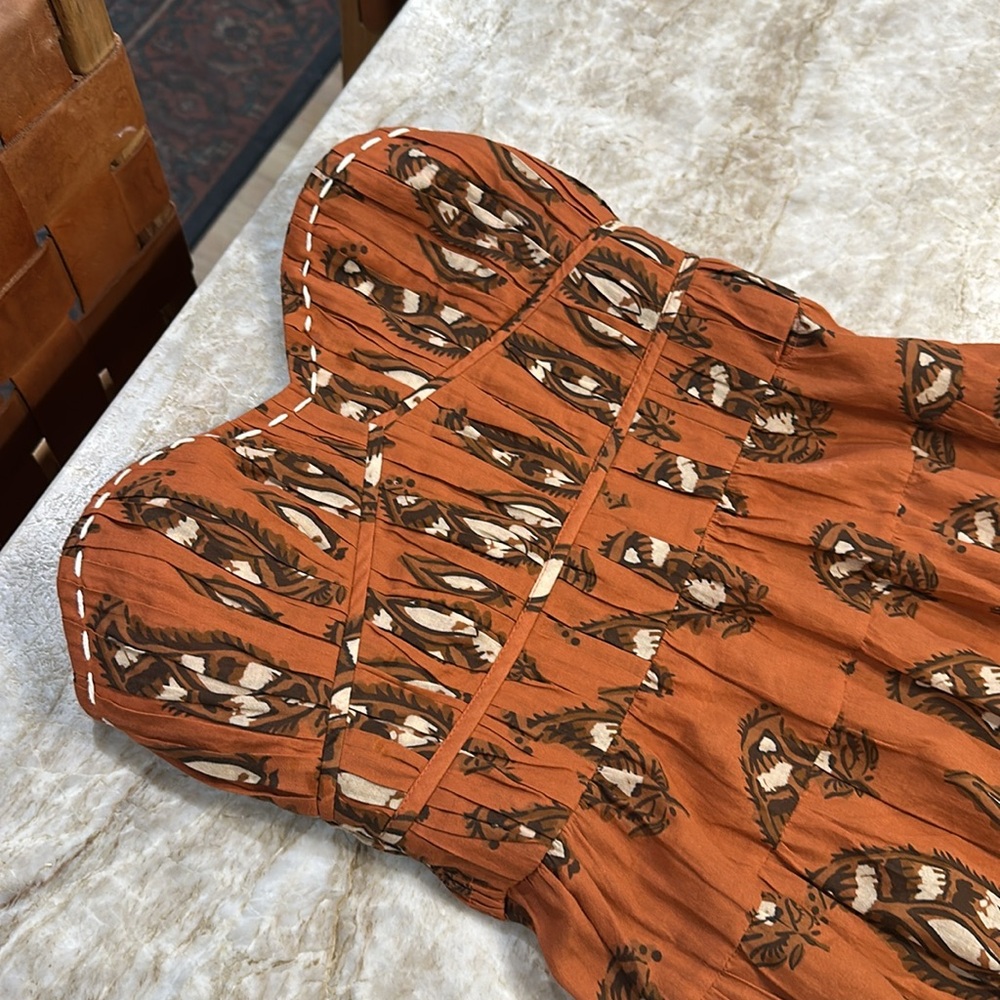 Johanna Ortiz Orange and Cream Maxi Dress - Picture 3 of 6